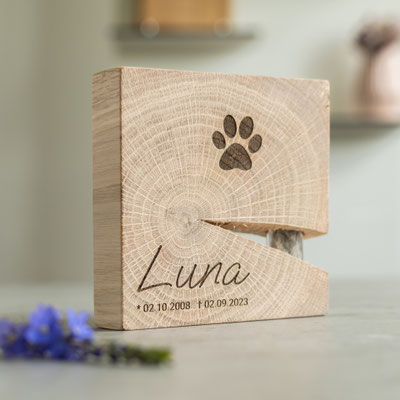 Andenken Hund Haare, Katze Fell, personalisiert auch mit eigenem Pfotenabdruck möglich 51,00 €/71,00 €