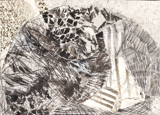 Im Wald, Collage/Stifte auf Papier, 33 cm x 46 cm, 1980 