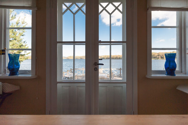 Blick auf den See von der Veranda