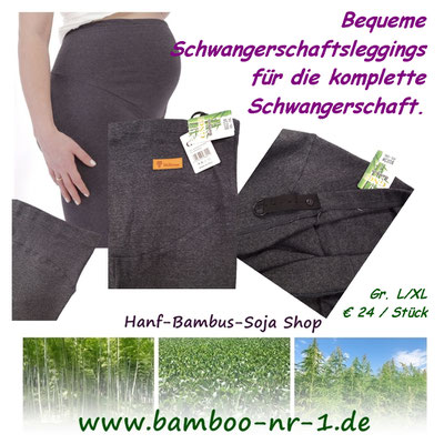 Bequeme Schwangerschaftsleggings  aus Bambus Viskose für die komplette Schwangerschaft.