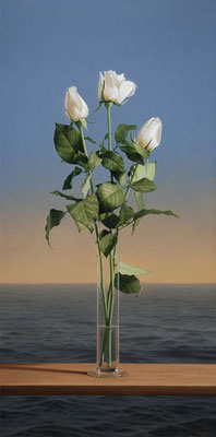 White Roses, 80 x 40 cm, óleo sobre lienzo