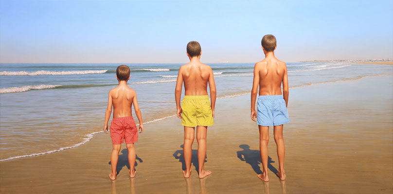Hermanos, 100 x 200 cm, óleo sobre lienzo, 2024
