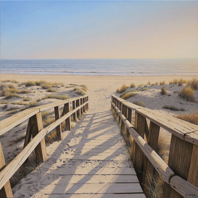 Pasarela, 50 x 50 cm, óleo sobre lienzo