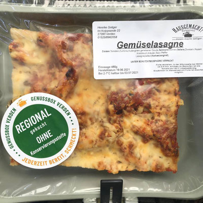 Foto des vegetarischen Gerichts in der Genussbox Verden: Gemüselasagne