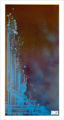"Blasen - Hypothek" - Jan-Malte Strijek - Acryl-Mischtechnik auf Leinwand - 40 x 80 cm - 2009 - verkauft