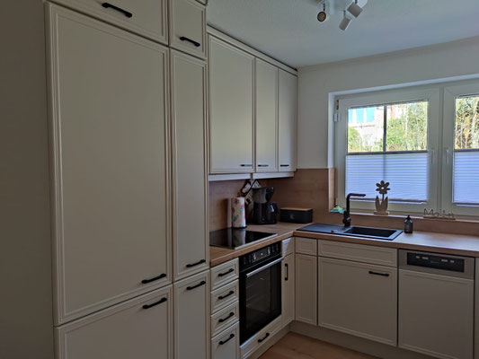 Küche mit Kühl-Gefrierkombi, Induktionskochfeld, Backofen