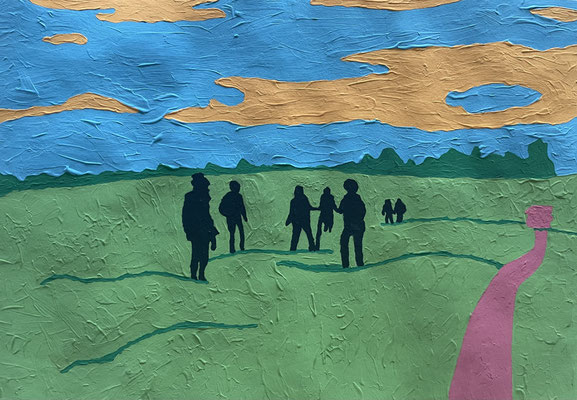 South Dakota, On our way to Bear Butte, Gouache auf Papier, 21 x 29.7 cm_© by Evelyne Ziegler