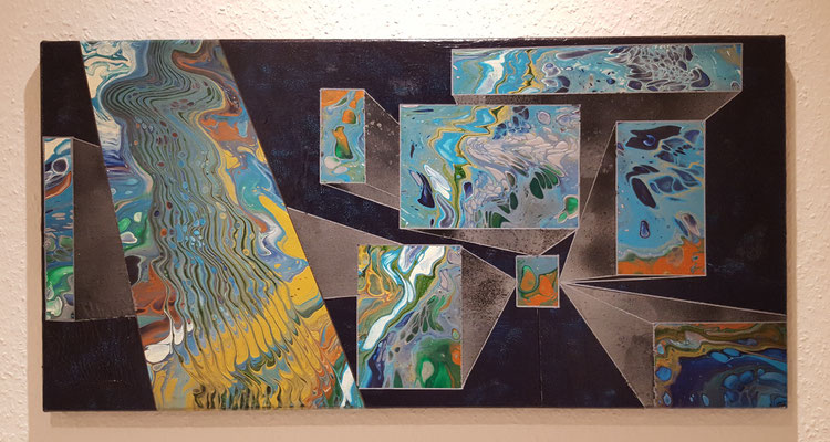 FRAGMENTS OF LIFE - Acrylic on canvas 80x40cm