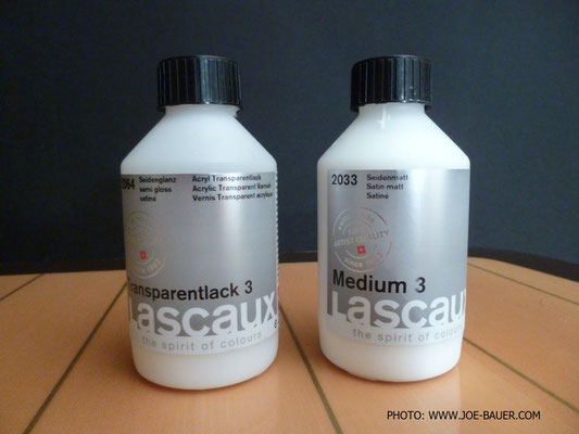 Lascaux Transparentlack und Medium 3 (seiden-matt)