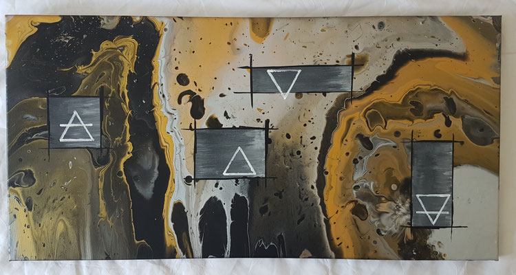 4 ELEMENTS - Acrylic on canvas 60 x 30cm