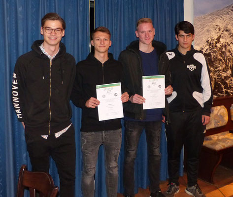 v.l.n.r.: Mattis Hohdorf, Marius Gedicke, Tristan Mersch, Lucas Wegmann