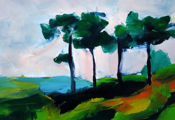 Landschaft (2005). Acryl auf festem Papier 40x60 cm 