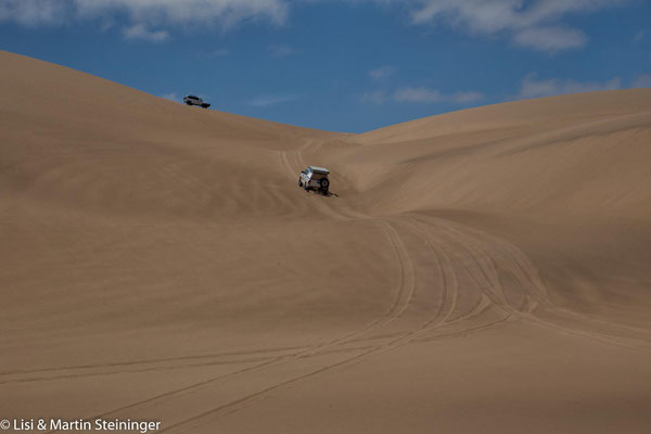 Rückweg nach Walvis Bay über die Dünen