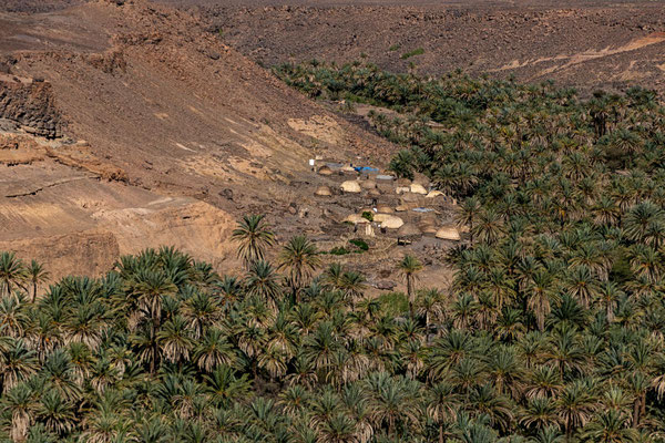 Blick von Yebbi-Bou in den Palmenhain