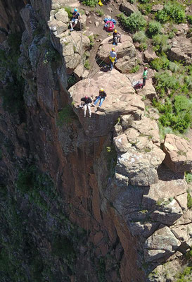 welthöchstes Abseiling an den Maletsunyane Falls