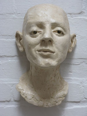 "Kopf" 2005, Gipsguss, getönt, lebensgroß