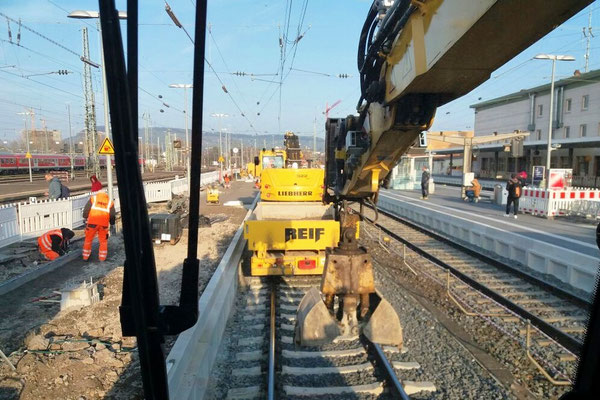 Bahnsteigbau im Bahnhof Heilbronn