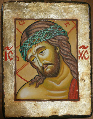 Икона "Иисуса Христа в терновом венце" Рукописная икона.