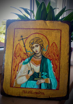 Святой ангел хранитель. Рукописная икона.