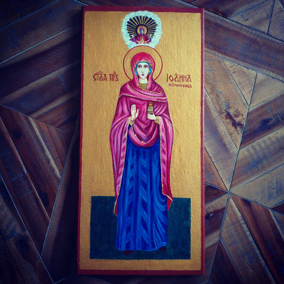 Мерная икона - Св. Иоанна Мироносица. Рукописная икона.