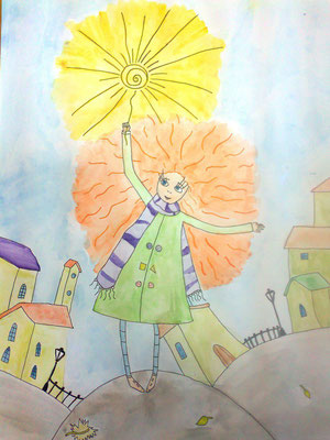 Кирейчик Арина, 7 лет (Лауреат) Открытый городской конкурс детского рисунка "Солнечный круг"