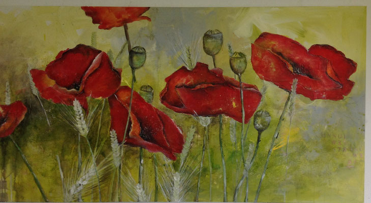 Mohn mit Ähren, 145x90