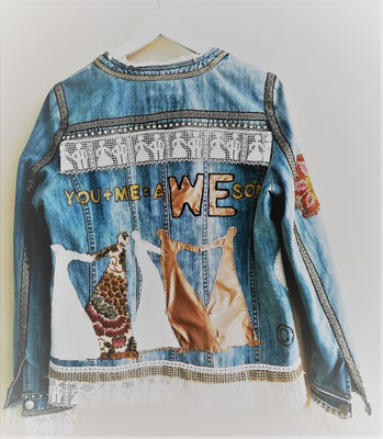 Jeansjacke, "WE" - personalisierte Hochzeitsjacke, M 14