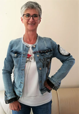 Jeansjacke, "la vie est bell"e, M08