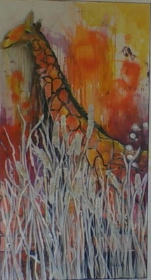 die Giraffe im Weizenfeld