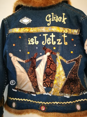 Winter-Jeansjacke, "Glück ist JETZT"
