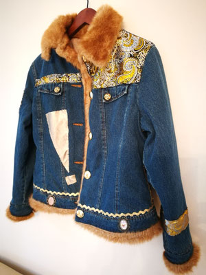 Winter-Jeansjacke, "Glück ist JETZT"