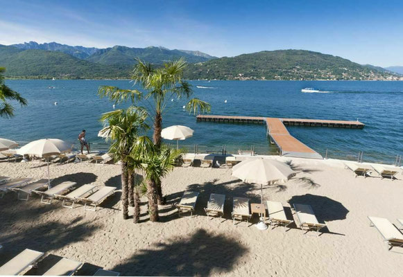 der Strand im Hotel Splendid - Baveno