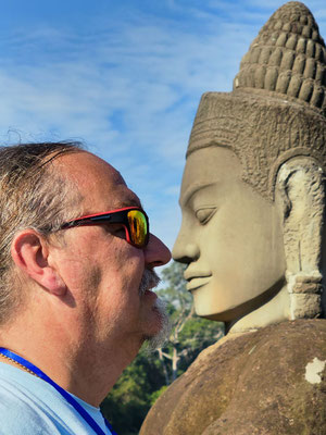 eine Fahrradtour nach Angkor Thom, am Südtor