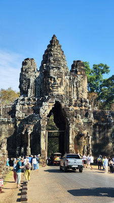 eine Fahrradtour nach Angkor Thom, am Südtor