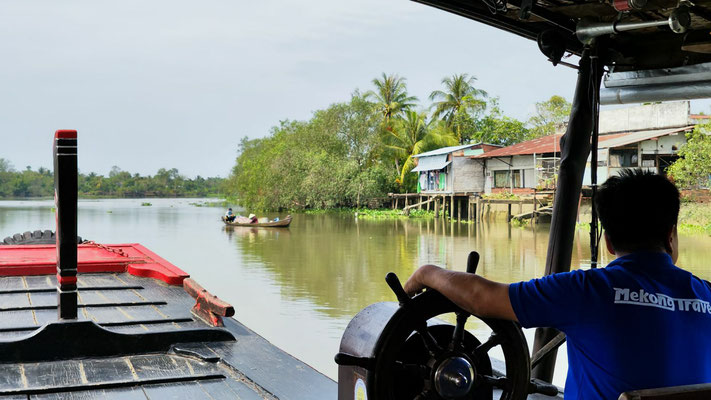 auf unserem Mekong-Boot