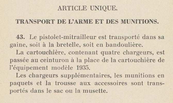 Extrait de la notice sur le PM 1938 de 1941 - source Galica