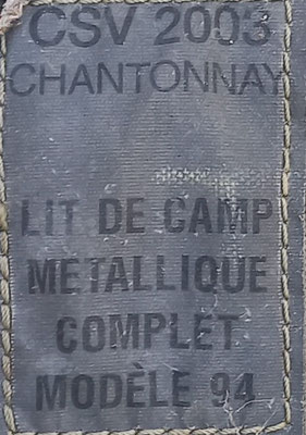 Etiquette située sur le sac de transport