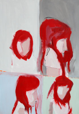 "Rosso Primo - Ecco il temporale", omaggio a Jacques Ancet. Tecinica mista su carta, cm 100 x 70 - 2008