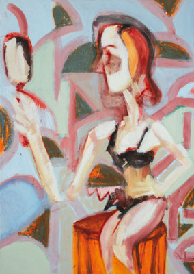 Rosso primo - In forma di chiasmo", omaggio a Valerio Magrelli. Tecinica mista su carta, cm 100 x 70 - 2008