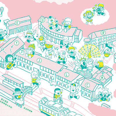 京都精華大学オープンキャンパス  マップイラスト