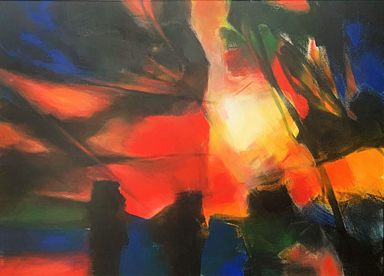 Goodbye P., Acryl, 100x140, 2024