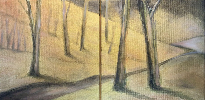 Goldhang, Acryl, 30x60, 2026