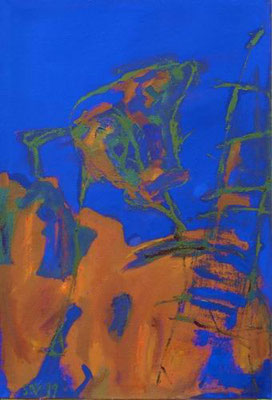 Kopfhänder, Mischtechnik auf Leinwand, 1999, 110 x 75 cm