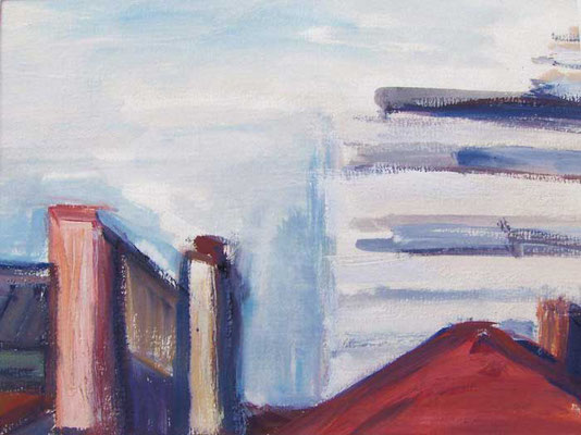 Fernmeldehochhaus: 1990, Tempera, 20,5 x 29 cm