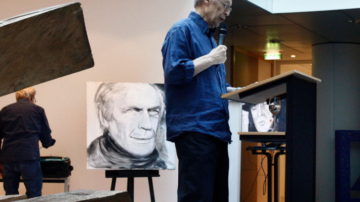 Acrylbilder des Künstlers Bernd Lehmann in der Deutschen Bank