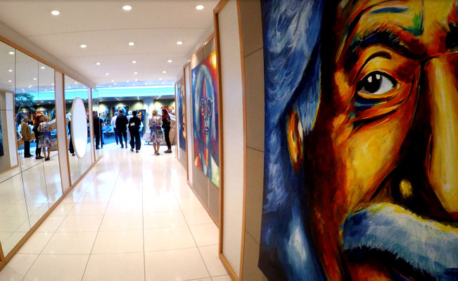 Acrylbilder des Künstlers Bernd Lehmann in der Deutschen Bank