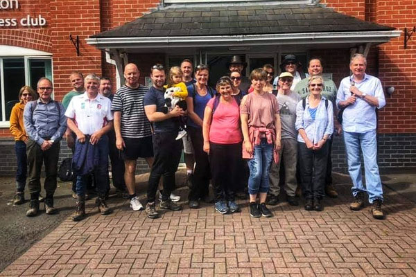 22 walkers ready to set off from The Hampton on 1 June. (Photo by The Hampton)