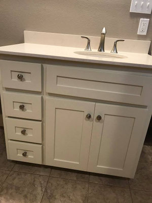 Cabinets, Recessed panels, painted