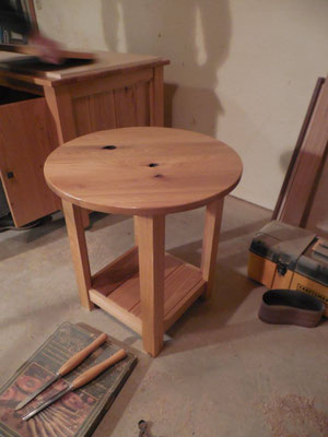 Side table Cypress with Natural Exterior Finish