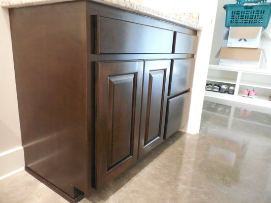  Cabinets Cherry Raised Panel Dark Walnut stain Medium Rub Lacquer Finish